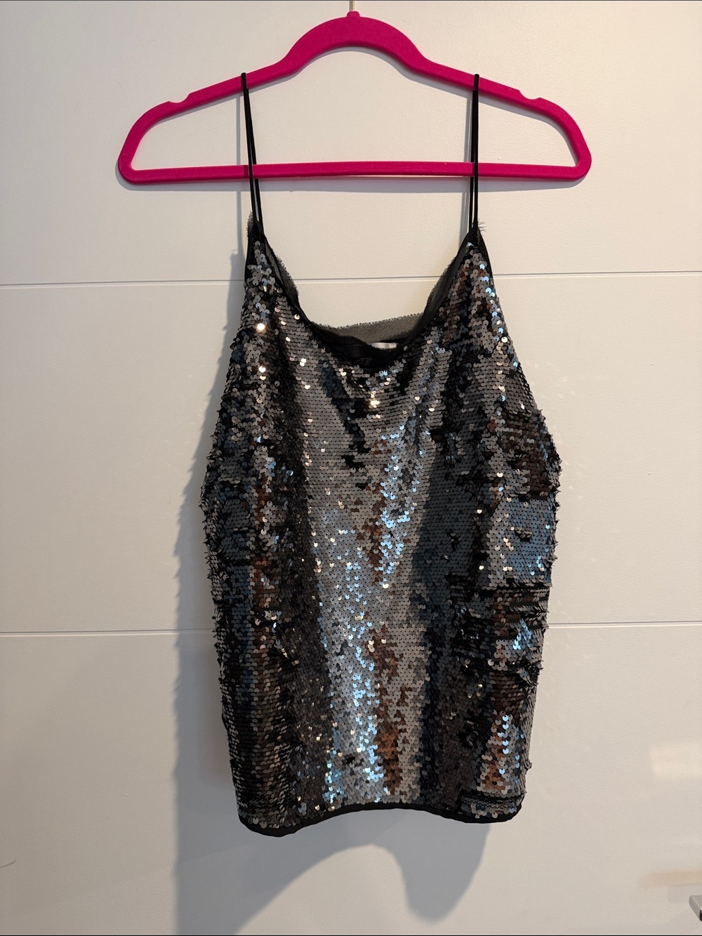 WD.NY Black and Silver Sequin Cami